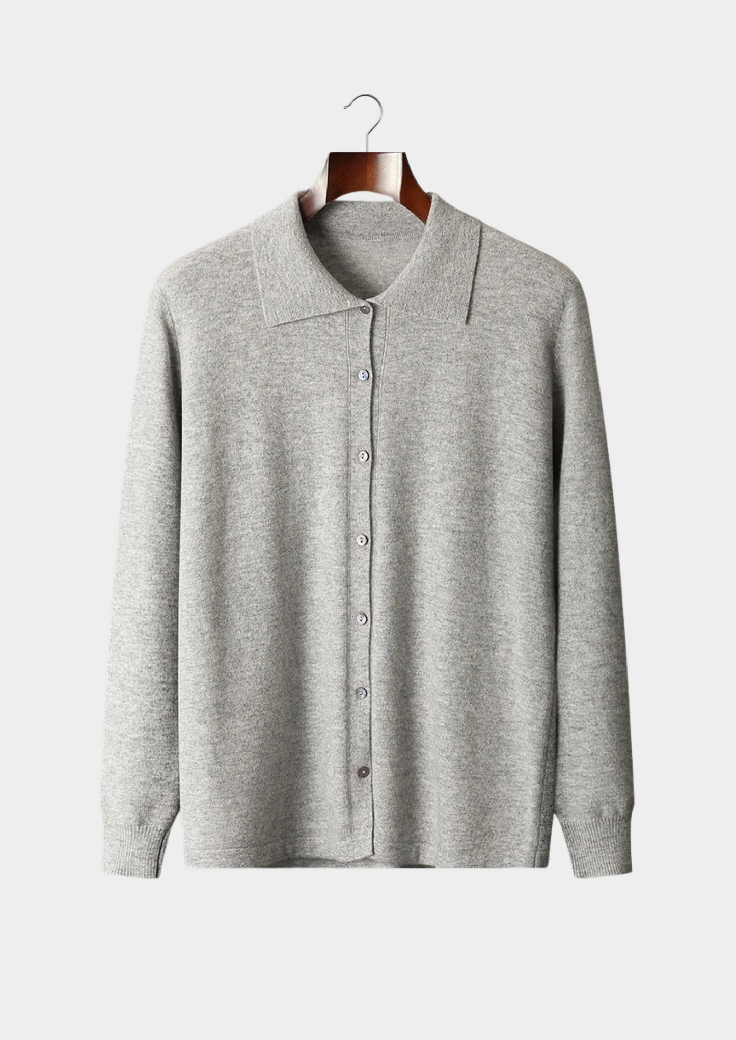 100% CASHMERE POLO CARDIGAN